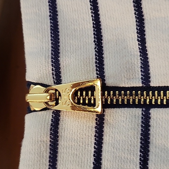 Sail to Sable | Navy Blue White Striped Sleeveless Nautical Shift Dress Small - Picture 5 of 9